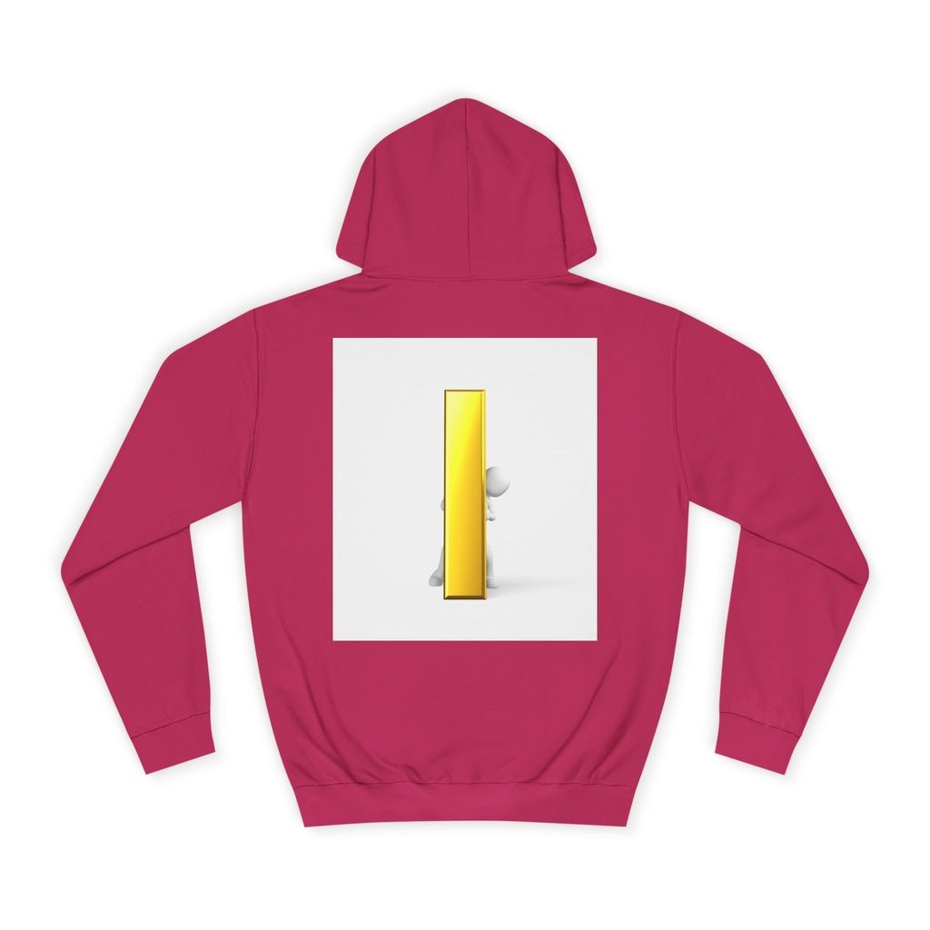 Gold Letter i Character Hoodie | Minimalist 3D Column Illustration