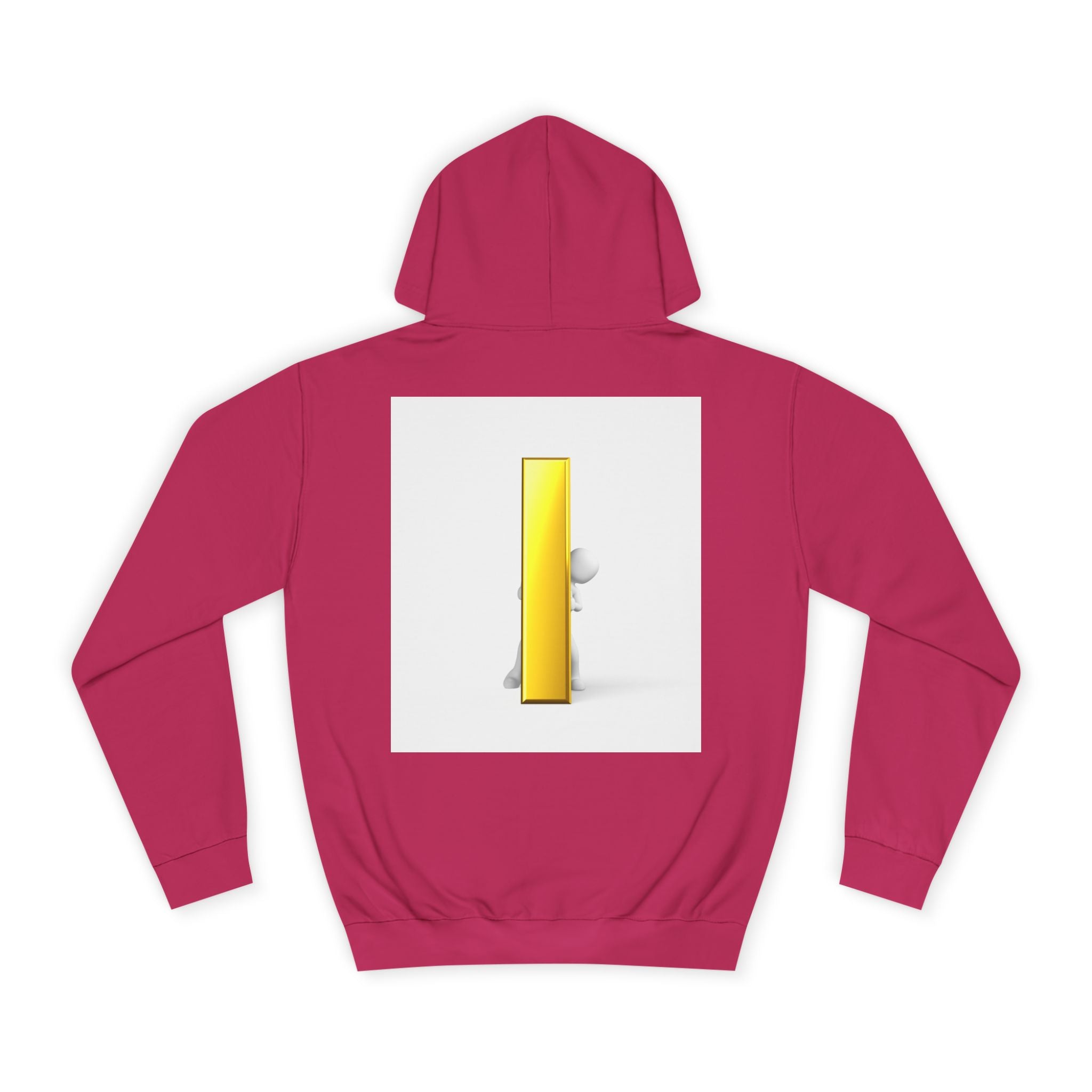 Gold Letter i Character Hoodie | Minimalist 3D Column Illustration