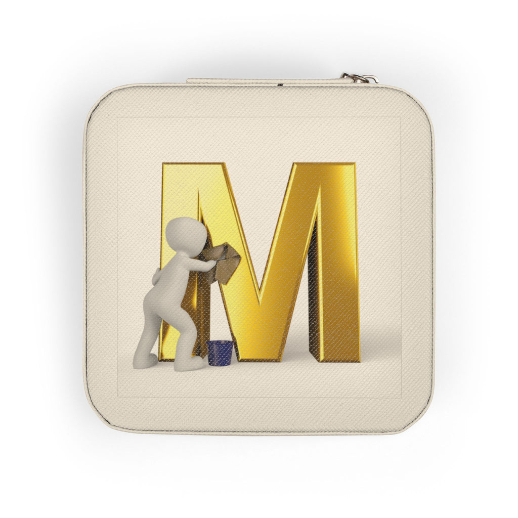 Monogram M Jewelry Travel Case | Compact Velvet Organizer | Portable Ring Earring Box