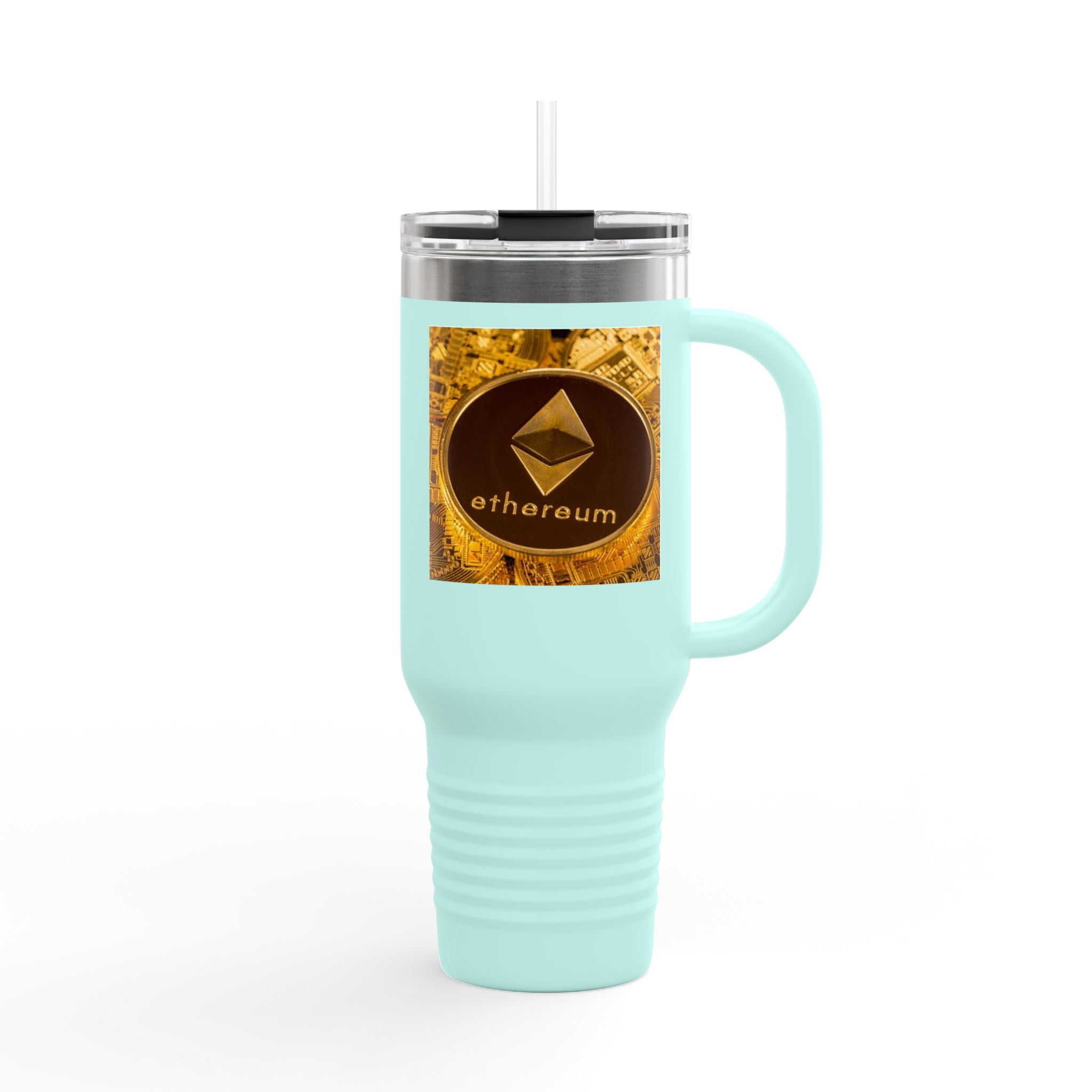 Ethereum Coin Design 40oz Travel Mug | Crypto Logo Insulated Tumbler