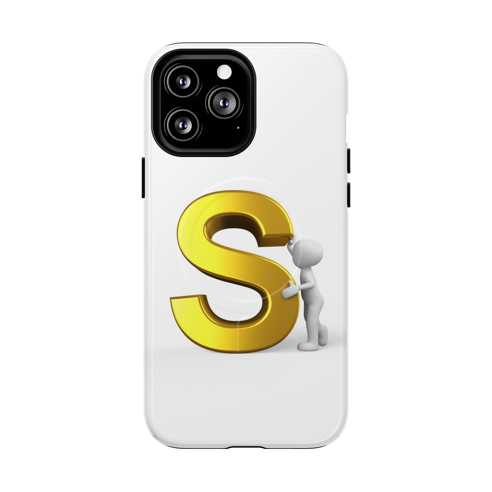 Coque de téléphone à monogramme S doré | Coque magnétique robuste