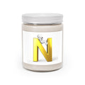 Gold Letter N Monogram Candle Soy Candle | 9oz Jar with White Lid