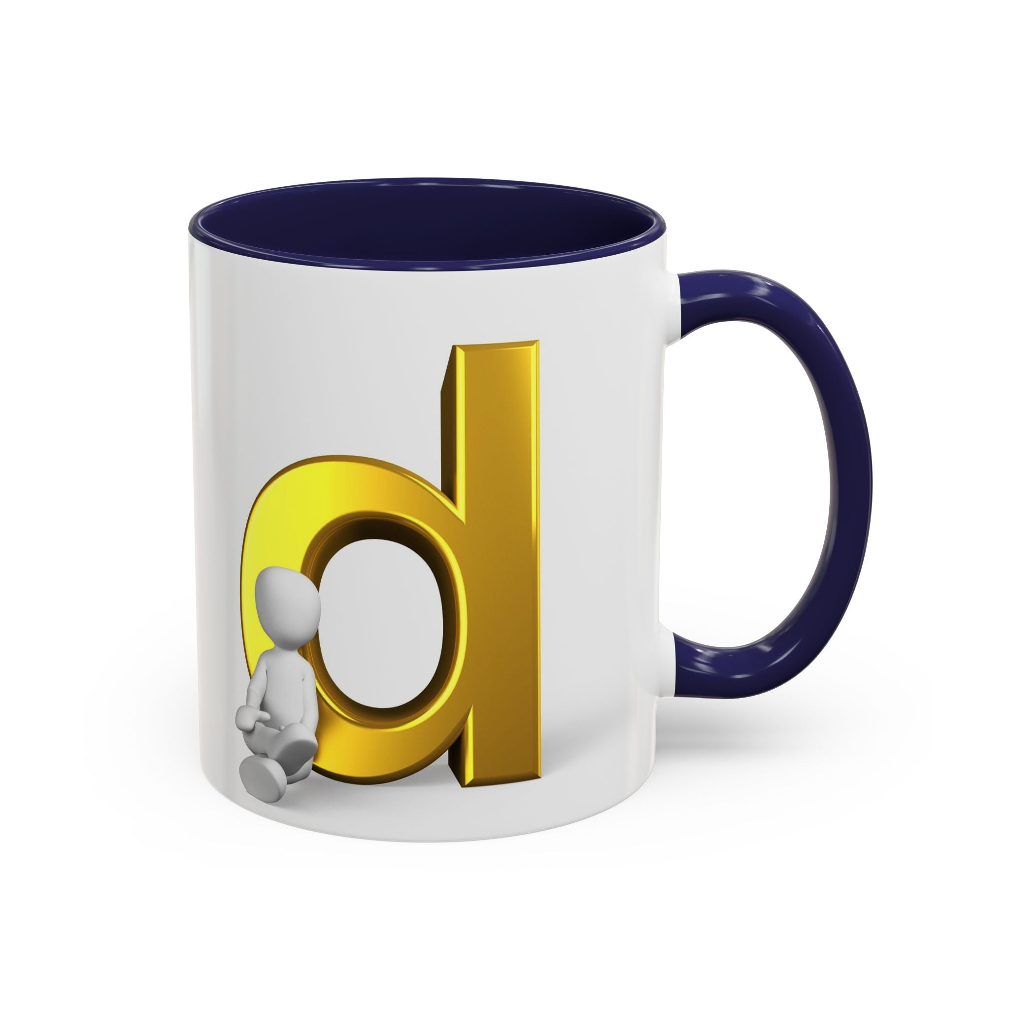 Gold Letter D Mug | Accent Coffee Mug 11oz 15oz