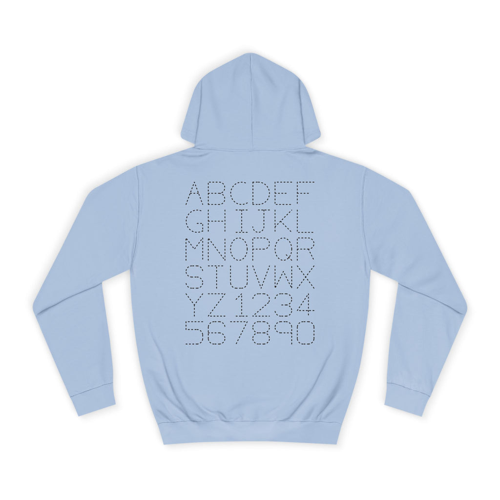 College Dotted Alphabet Hoodie | Campus Sweatshirt, Collegiate Style