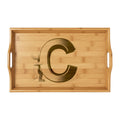 Monogram C Bamboo Serving Tray | Engraved Initial Letter C