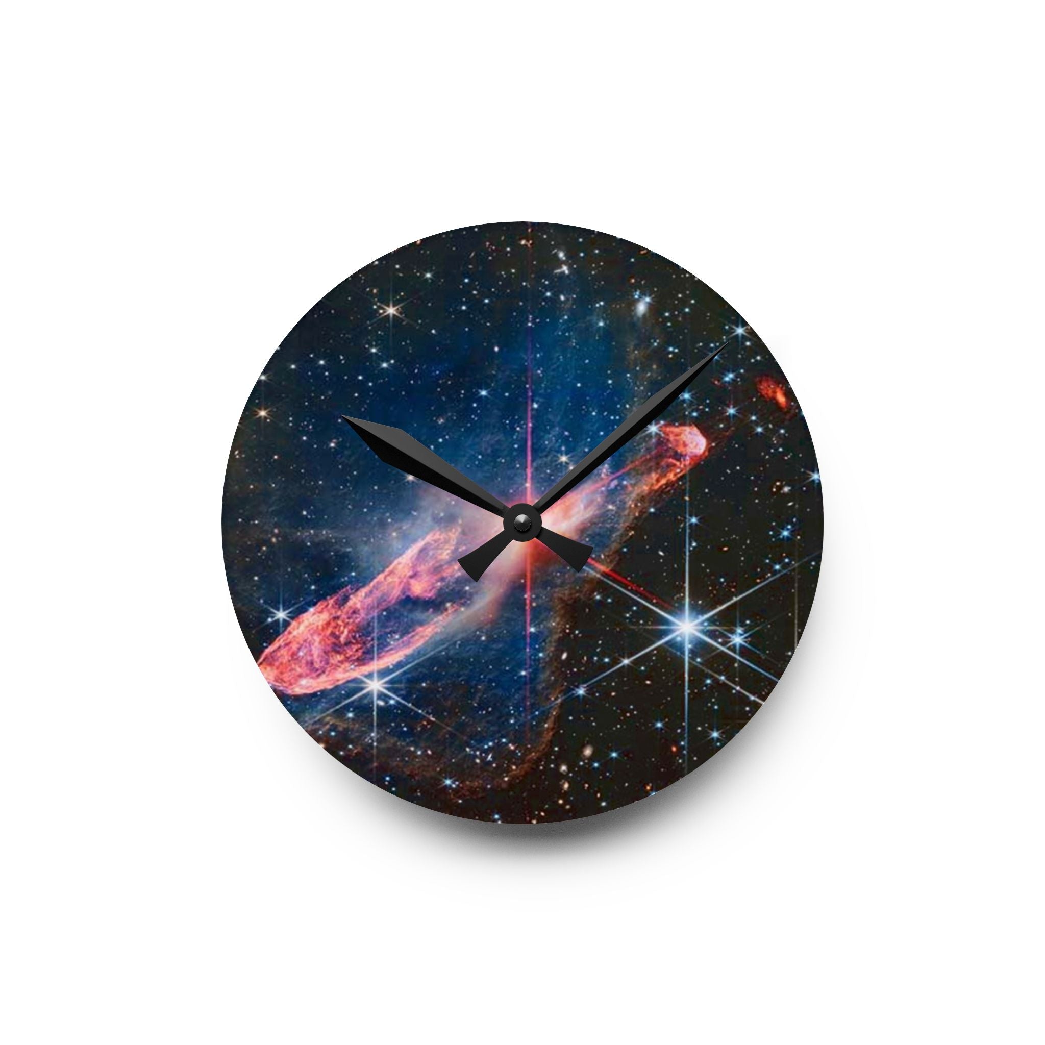 Galaxy Nebula Space Art Acrylic Wall Clock | Cosmic Starburst Decor