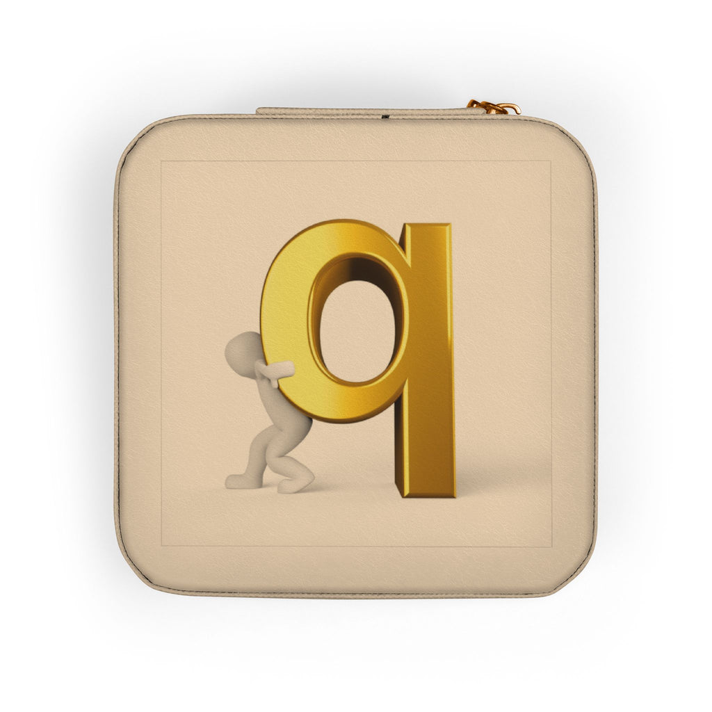 Gold Letter Q monogram Jewelry Case | Travel jewelry organizer, compact square