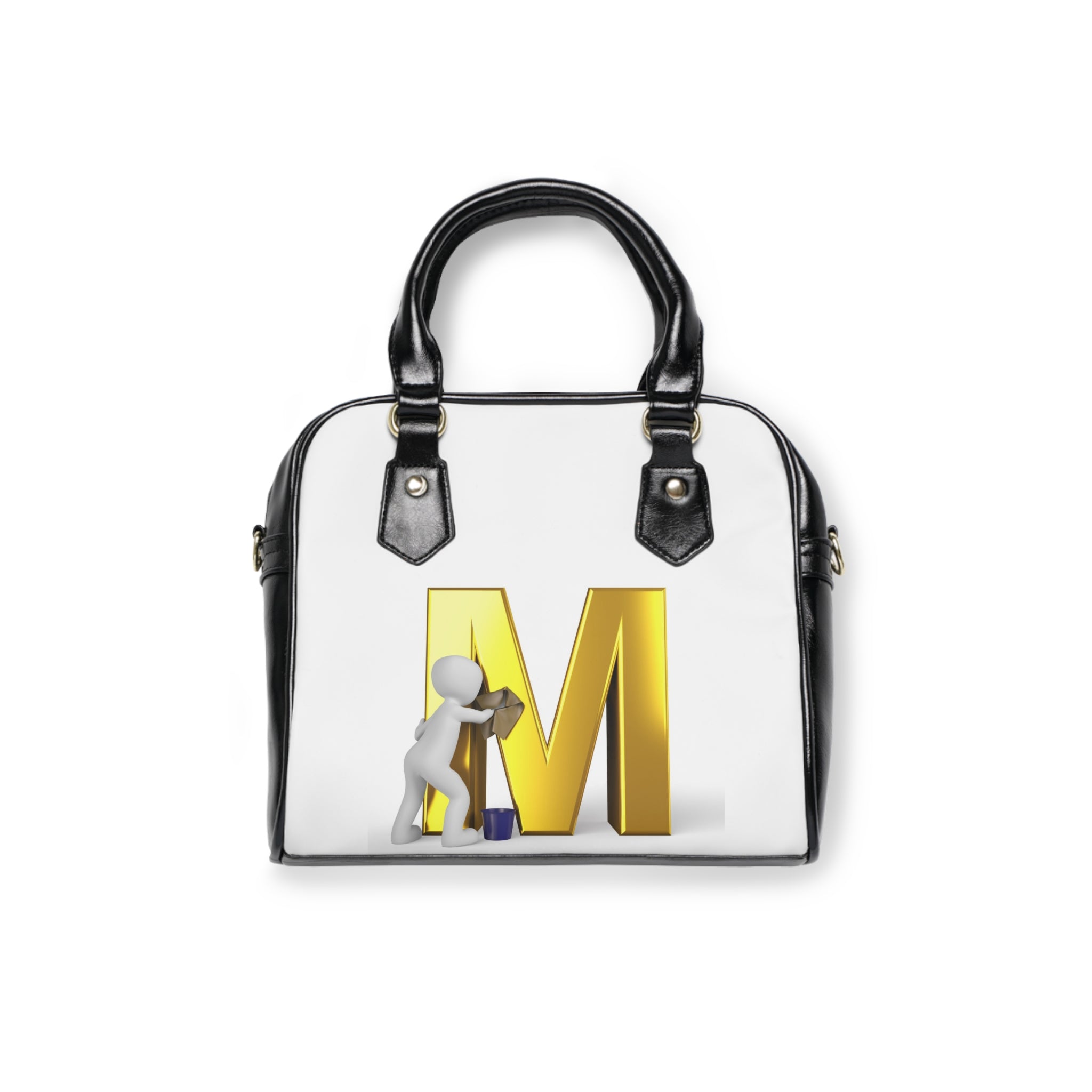 Gold Letter M Monogram Shoulder Handbag | Initial M Purse