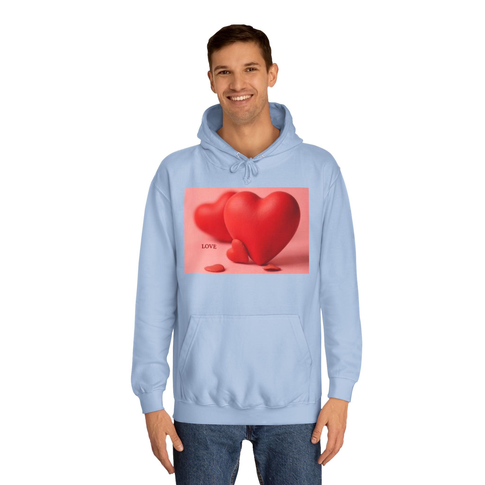Cute 3D Heart Illustration Hoodie | Love Graphic Pullover