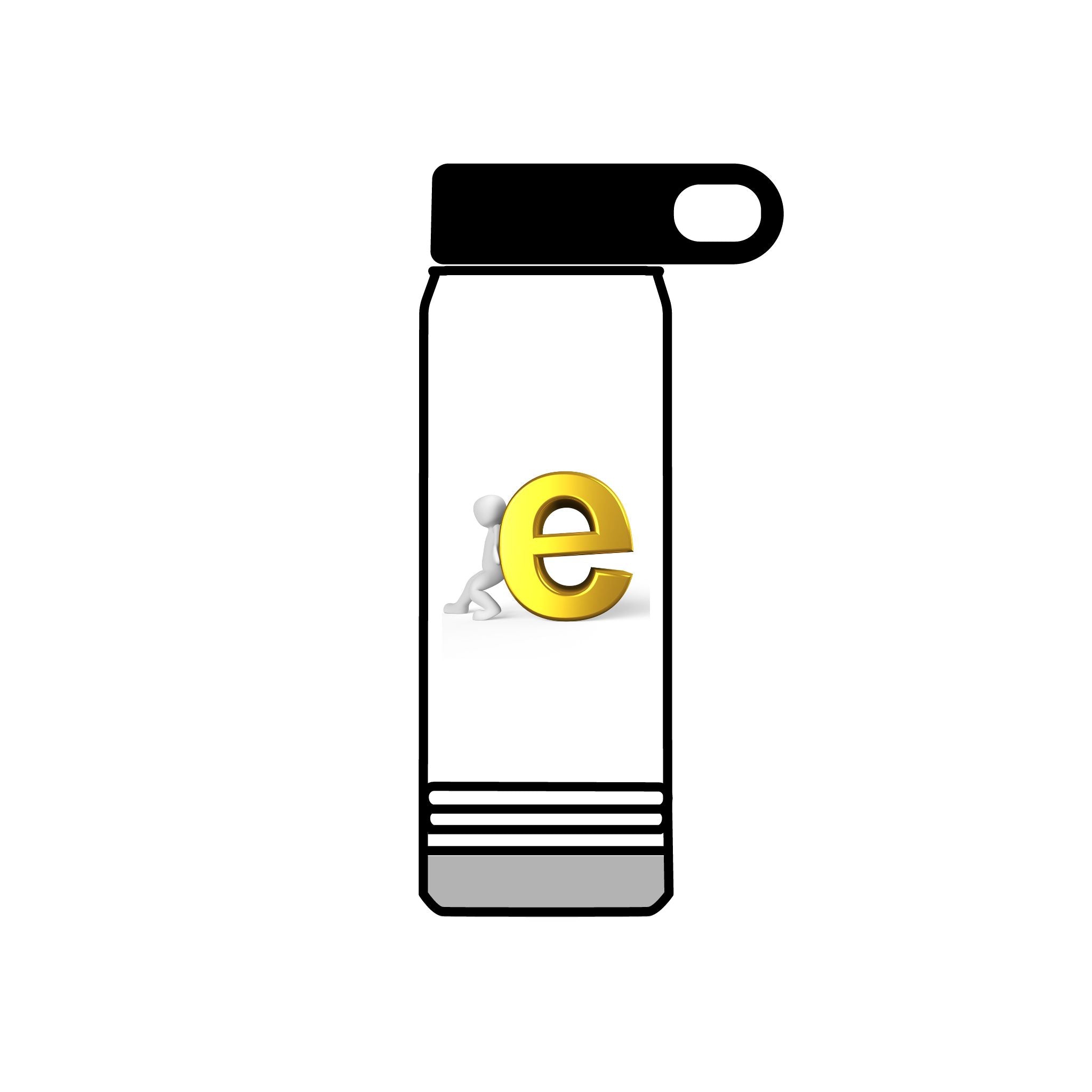 Yellow Letter E Character Water Bottle | 20oz