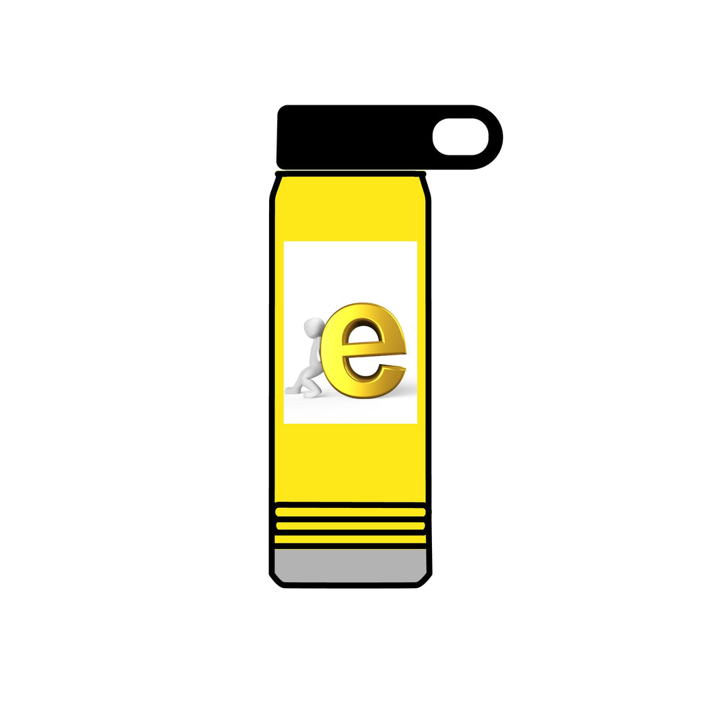 Yellow Letter E Character Water Bottle | 20oz