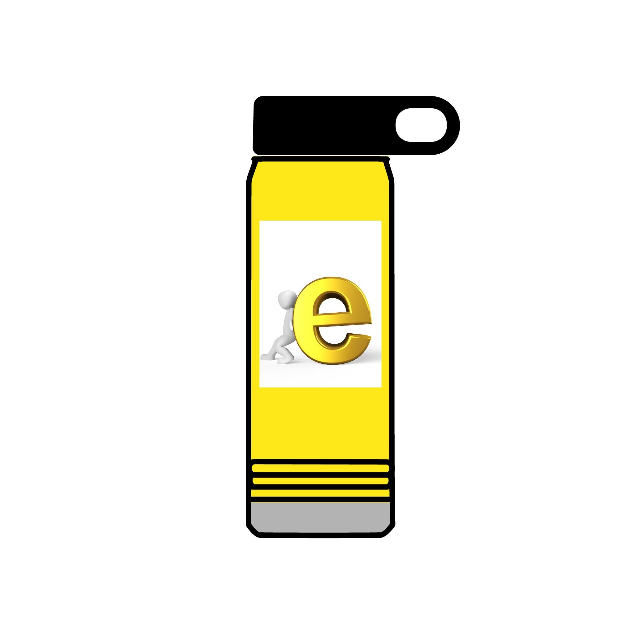 Yellow Letter E Character Water Bottle | 20oz