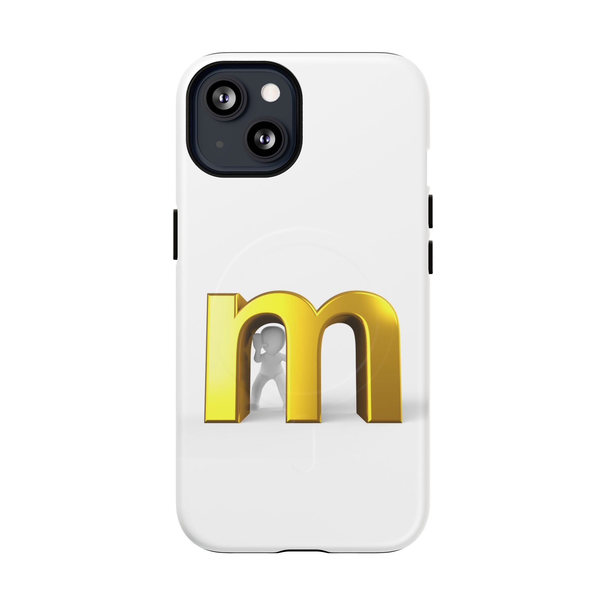 Coque de téléphone Lettre M dorée | Coque magnétique renforcée, Initiale Monogramme