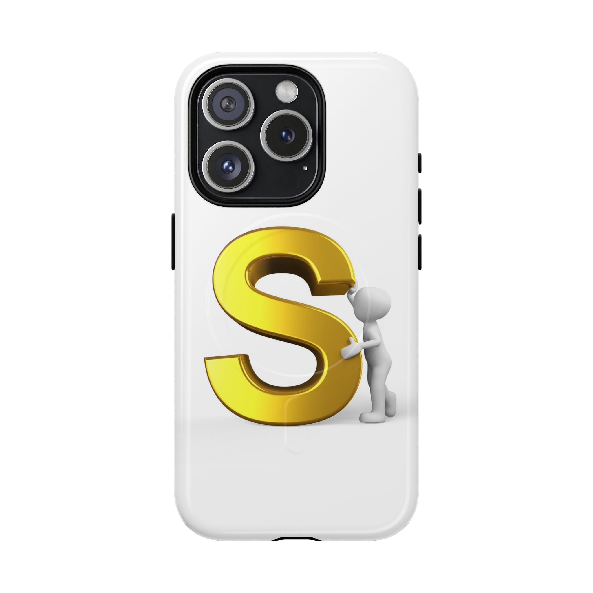 Coque de téléphone à monogramme S doré | Coque magnétique robuste