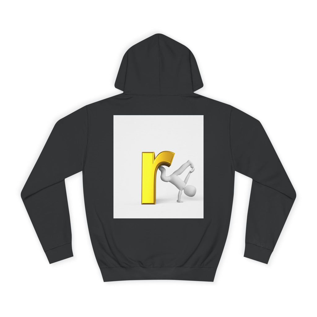Yellow Letter R Character Hoodie | Playful Typographic Design