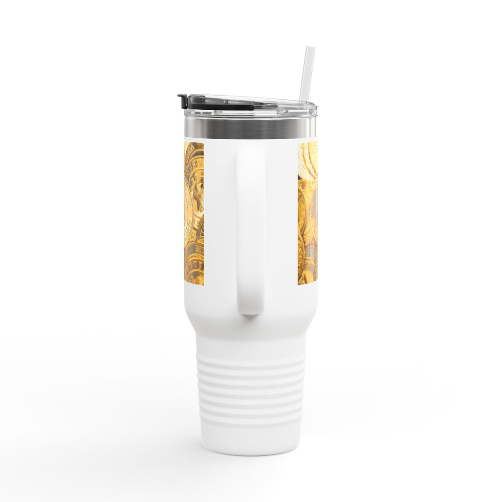 Bitcoin Coin Pattern Travel Mug | 40 oz Insulated Tumbler