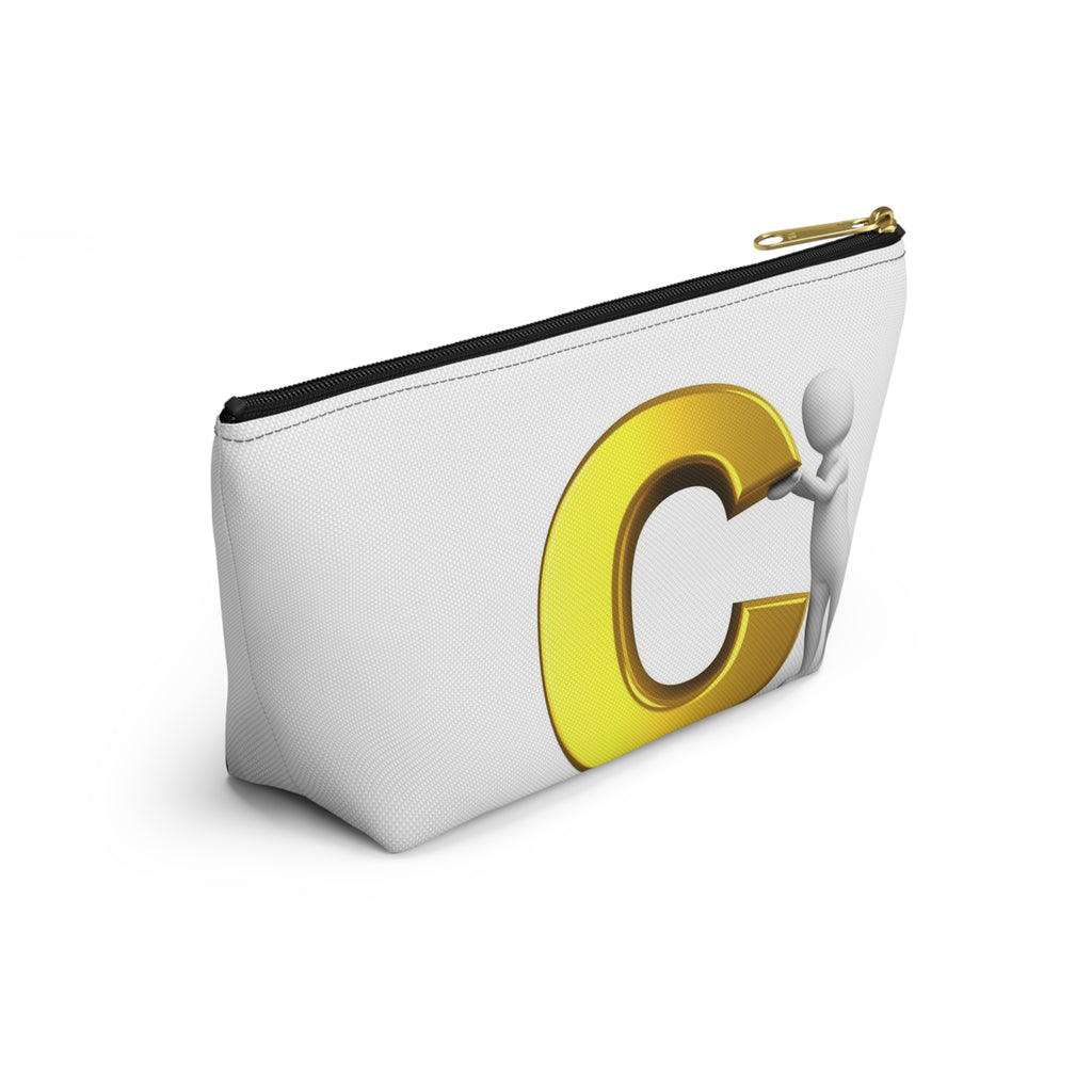 Gold Letter C with Figure Accessory Pouch