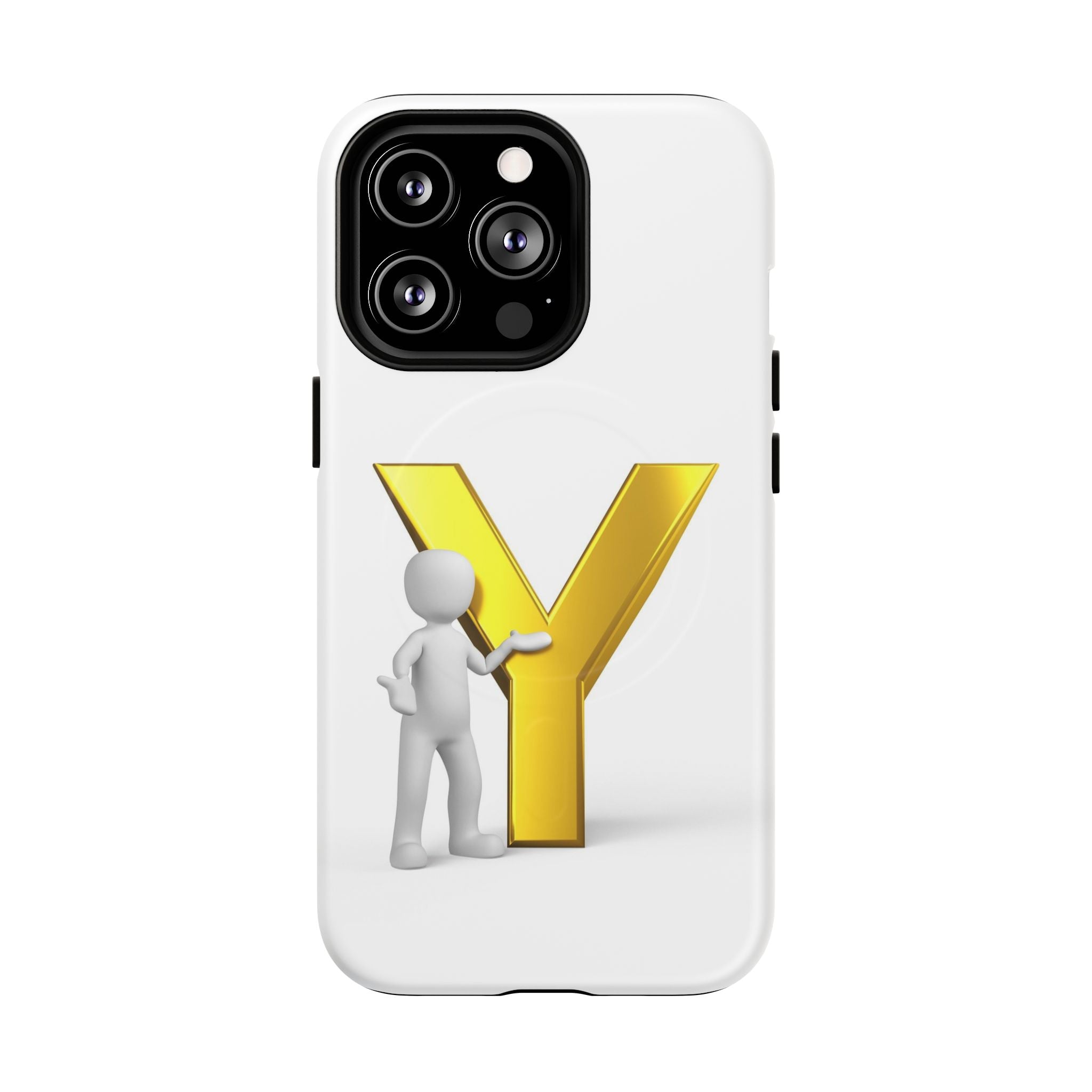 Coque de téléphone Lettre Y Or | Coque magnétique iPhone Monogramme