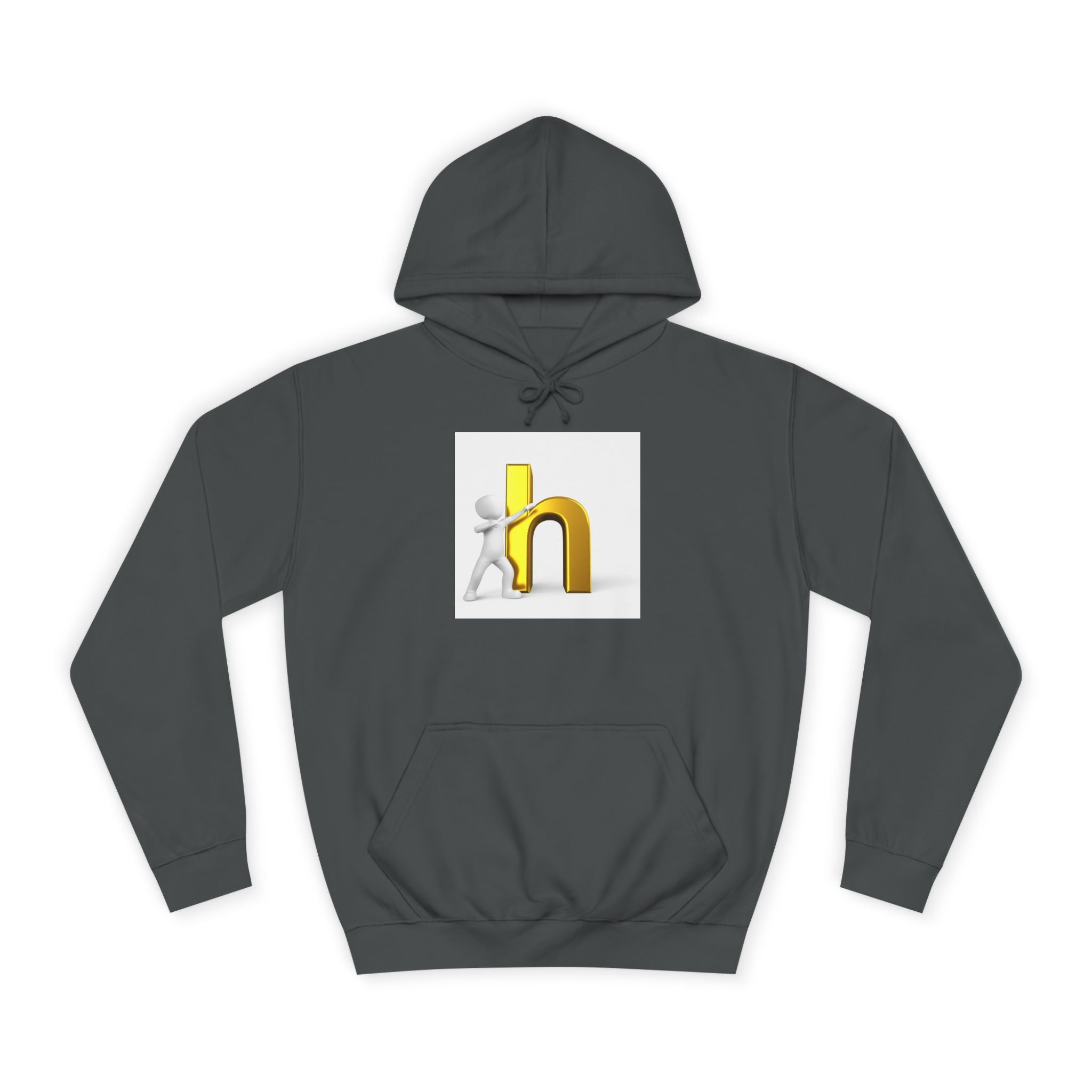 3D Gold Letter H Design Hoodie | Letterman Initial Hoodie