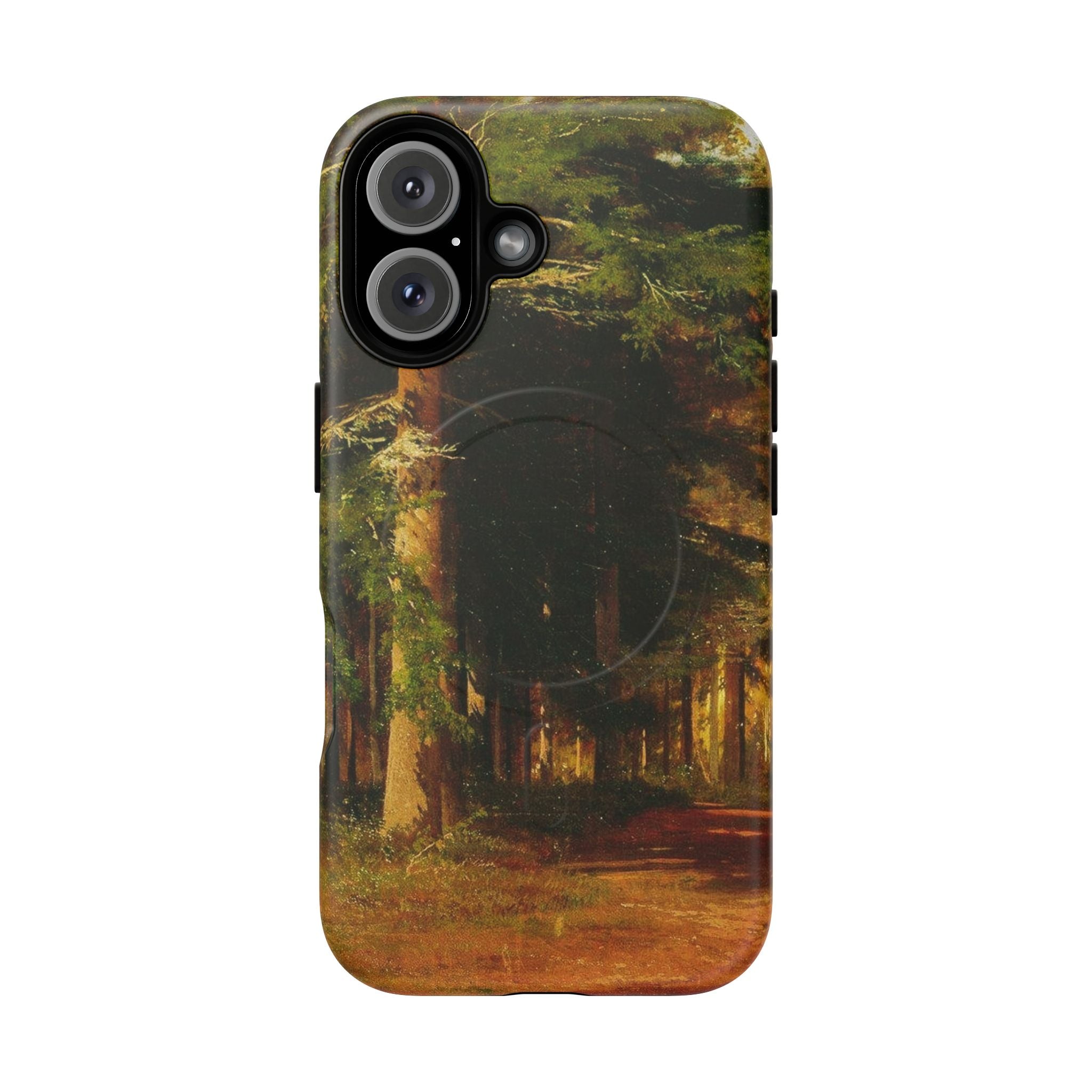 Coque de téléphone Chemin forestier d'automne | Coque magnétique robuste, illustration de paysage d'automne