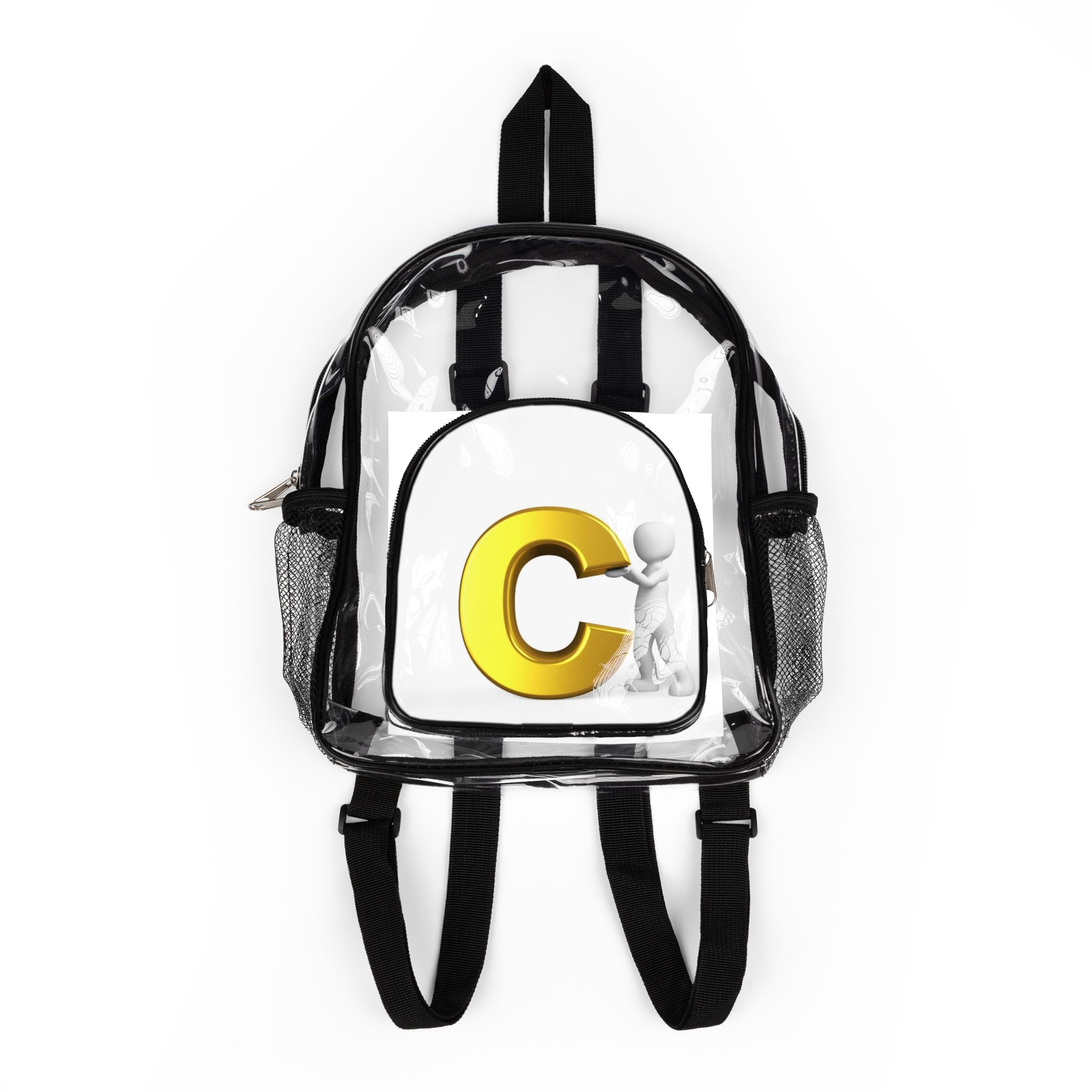 Yellow Letter C Character Clear Stadium Backpack