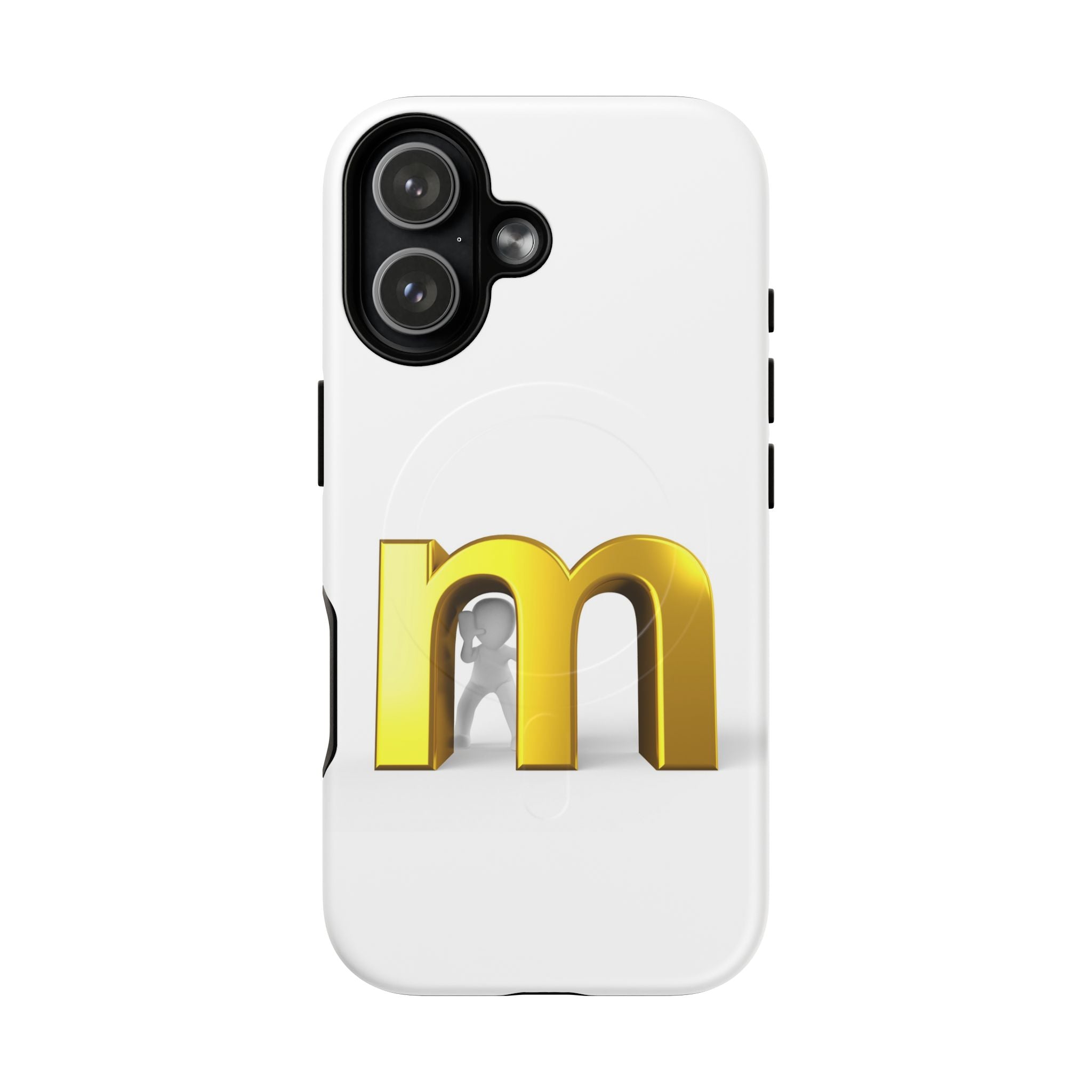 Coque de téléphone Lettre M dorée | Coque magnétique renforcée, Initiale Monogramme