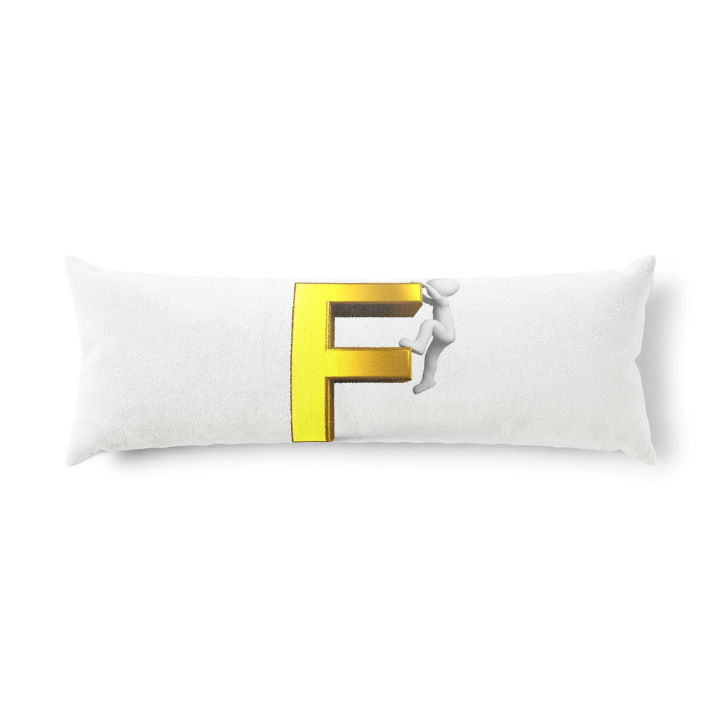3D Letter F Climber Body Pillow | Monogram Initial Accent
