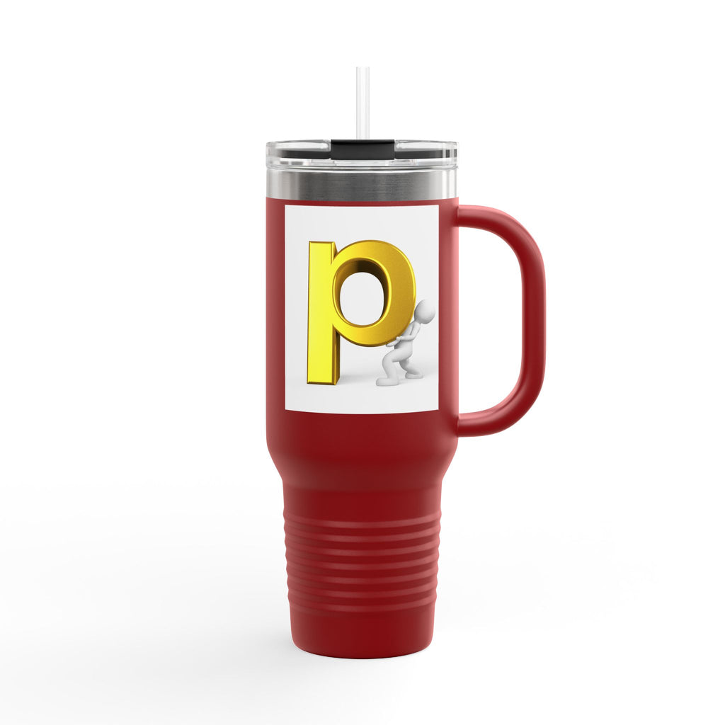 Yellow 3D Letter P Monogram Tumbler 40oz Travel Mug