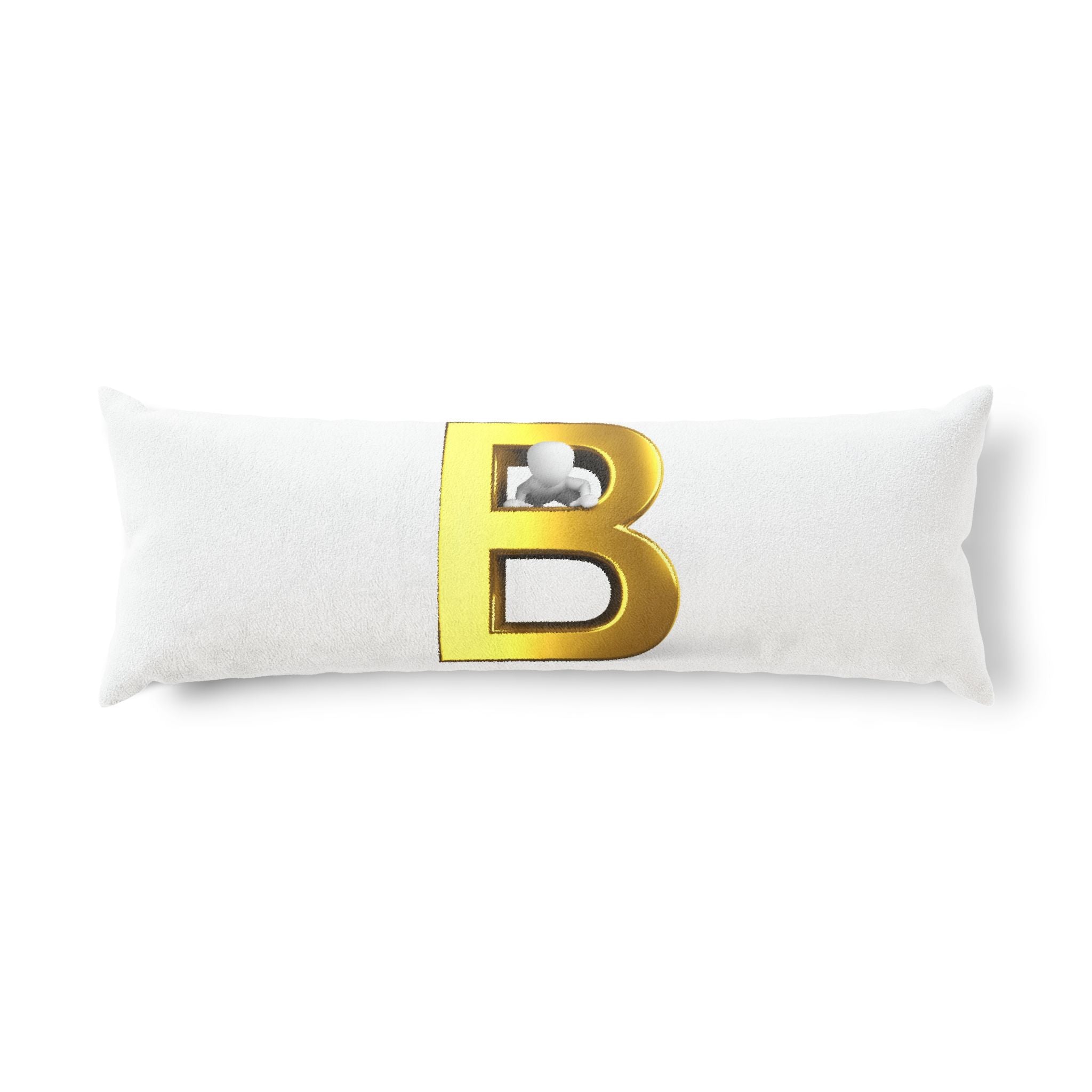Gold Letter B Monogram Body Pillow | Initial B Decorative Pillow