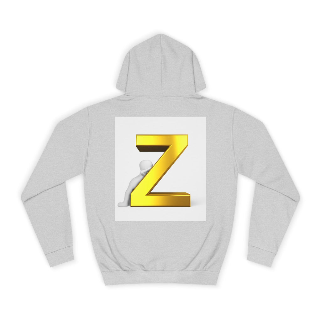 Gold 3D Letter Z Hoodie | Monogram Initial Sweatshirt