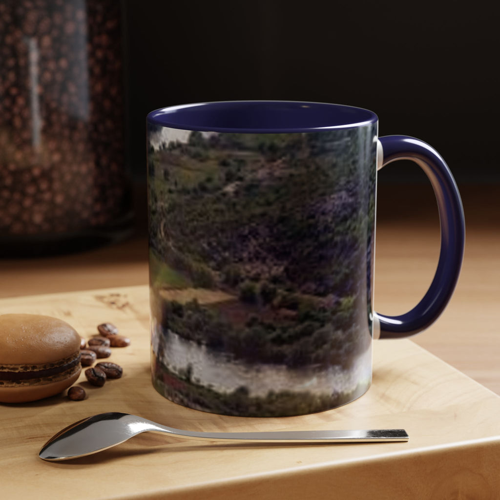 Riverside Landscape Coffee Mug | Accent Black Handle and Rim