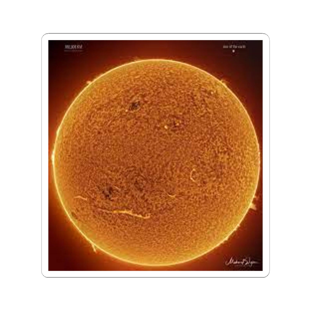 Solar Surface Sun Illustration Sticker | Kiss-Cut Sticker