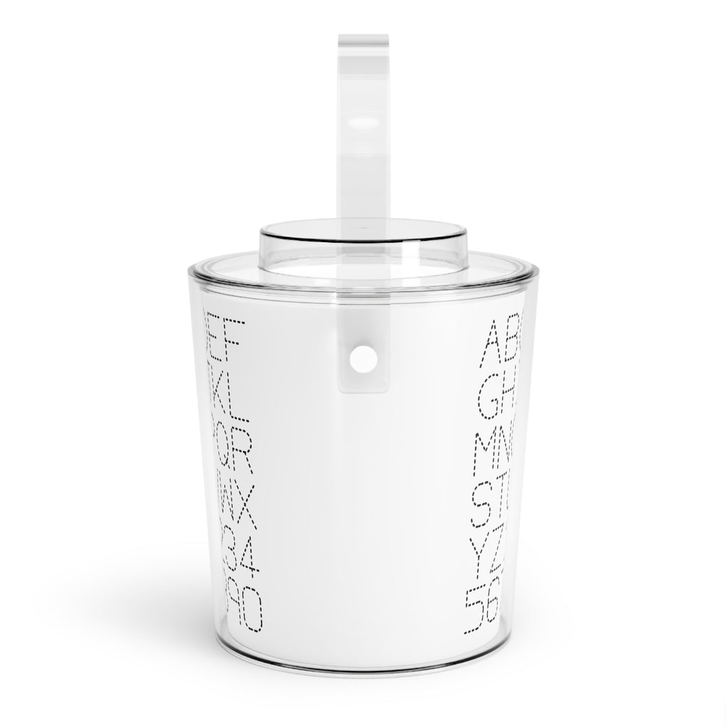 Dot Monogram Alphabet Ice Bucket with Tongs | Acrylic Ice Cooler, Alphabet Pattern
