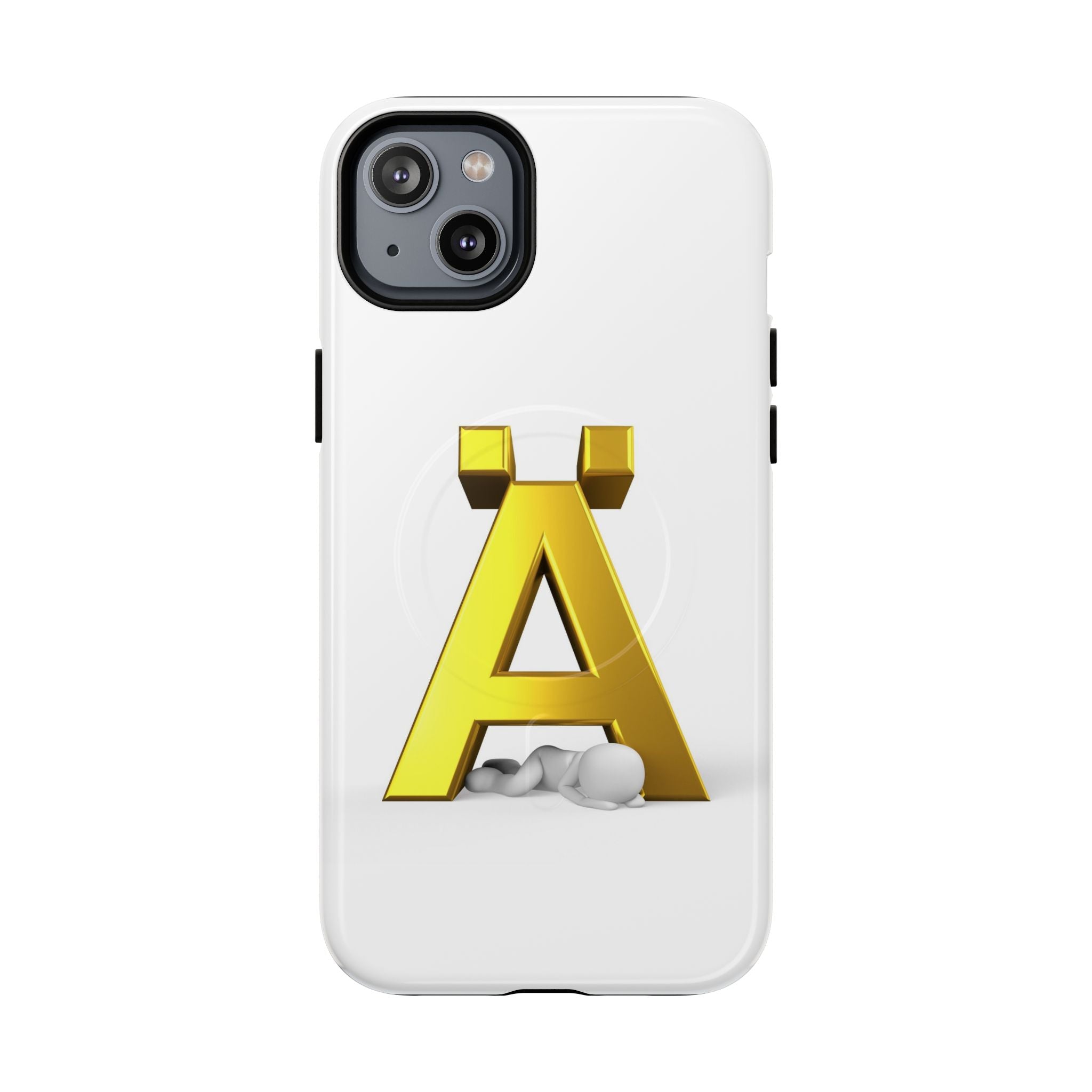 Coque de téléphone Lettre Ä Dorée | Étui magnétique renforcé, Monogramme initial