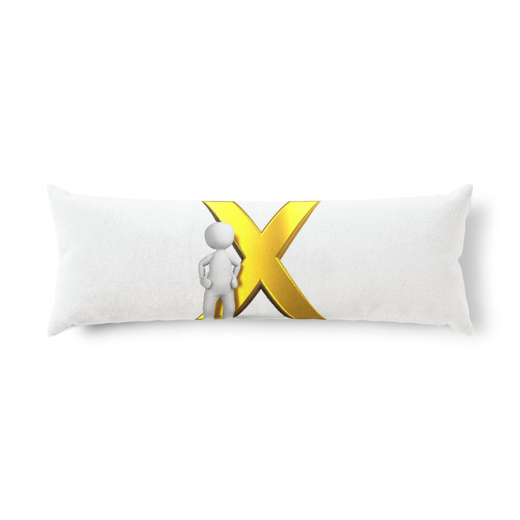 Stick Figure Standing by Gold X Body Pillow | Minimal Typography Body Pillow