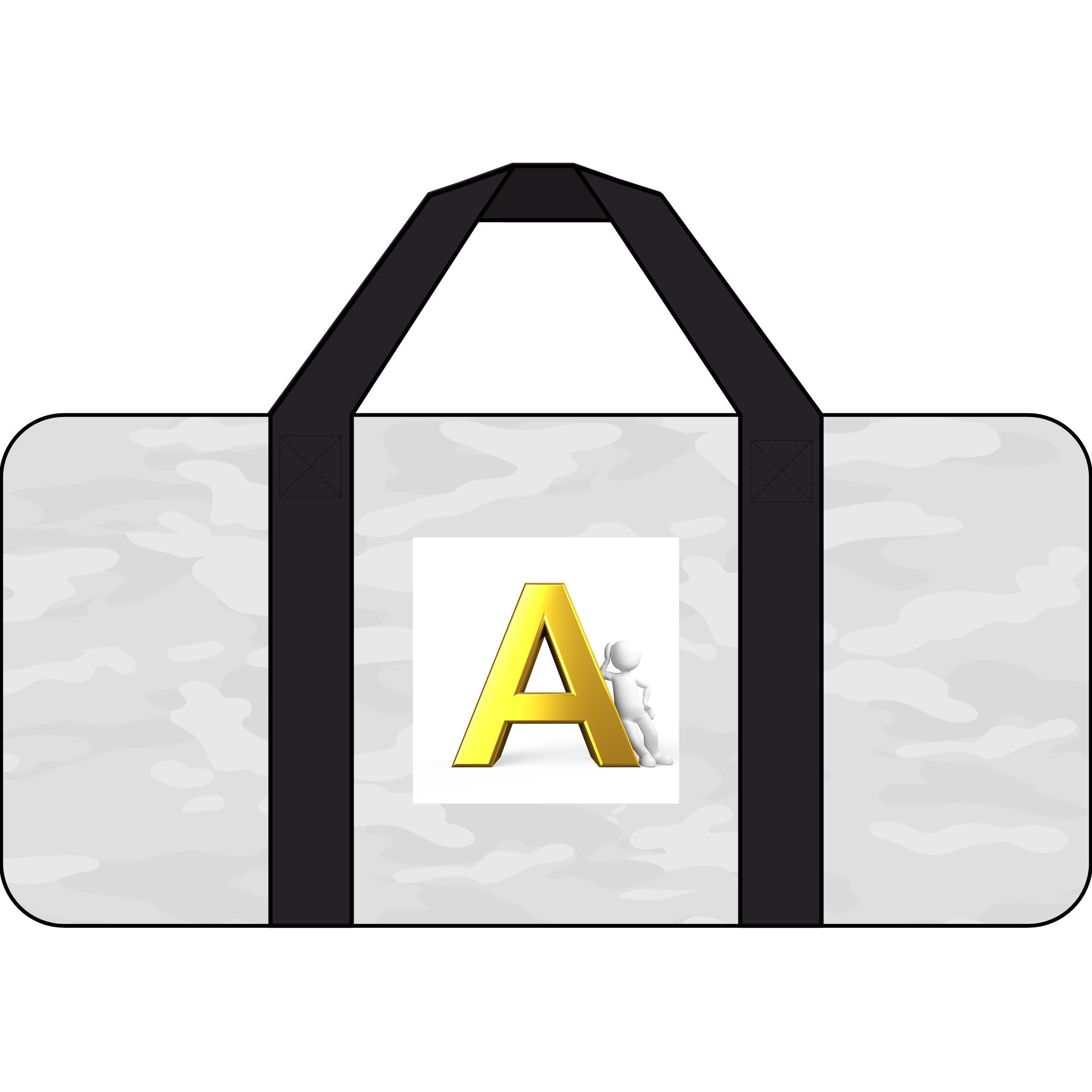 Yellow Letter A Monogram Duffel Bag | Checker or Camo Strap Options