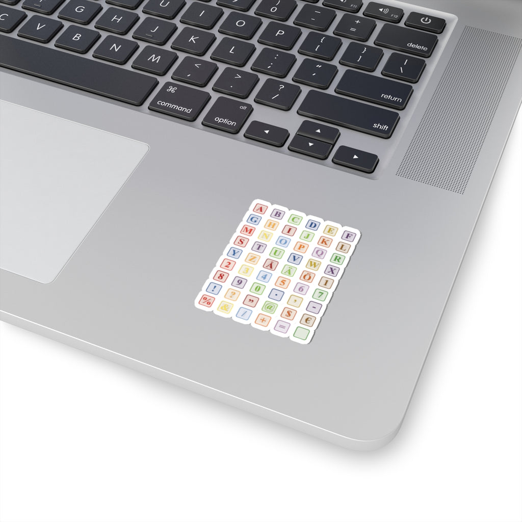 Colorful Alphabet Keyboard Keystickers Kiss-Cut Stickers | Letter Number Symbol Decal Sheet