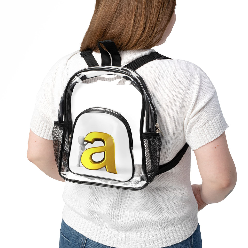 Yellow Letter A Clear Stadium Backpack | Transparent School Stadium Bag