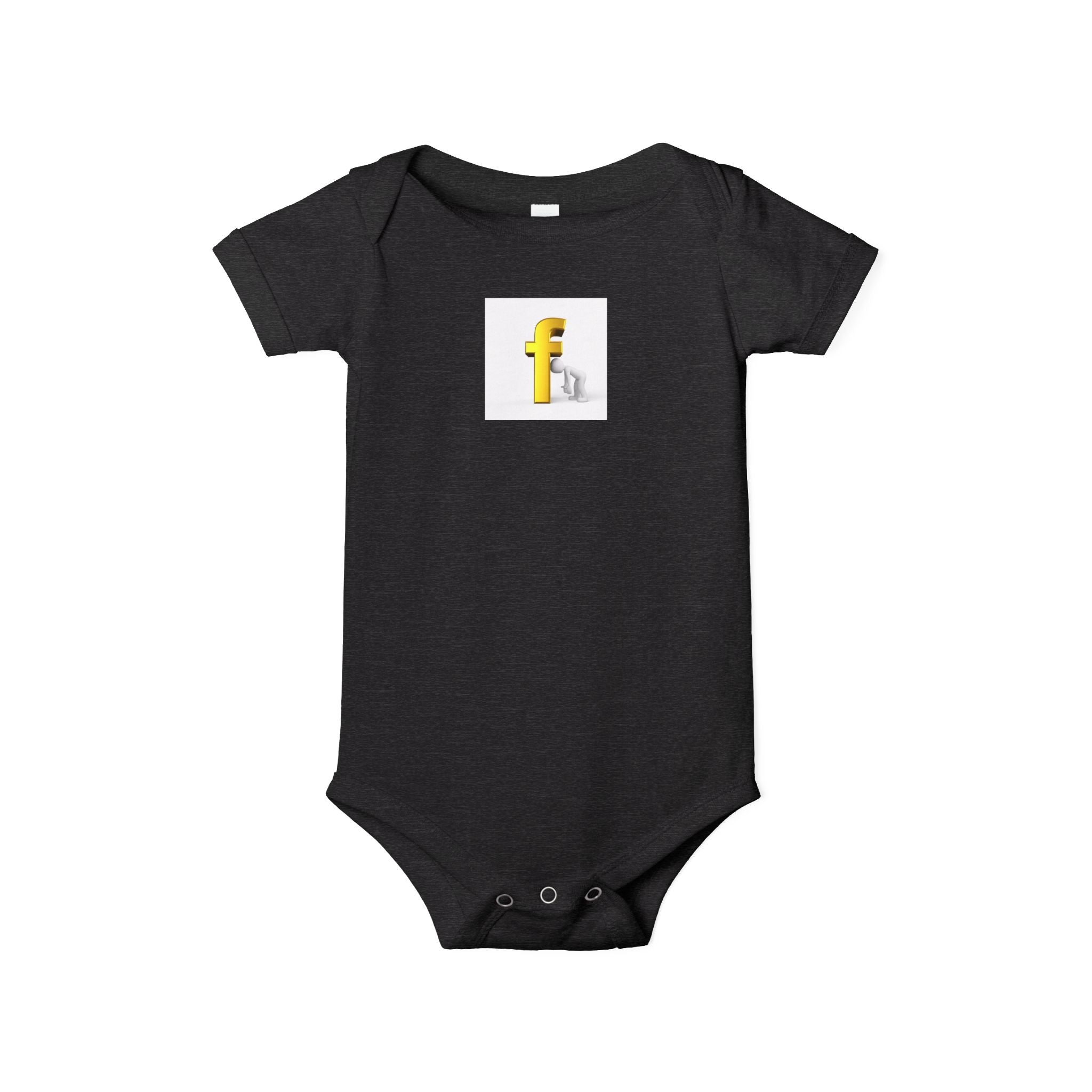 Body bébé initial F lettre jaune | grenouillère en jersey pour bébé