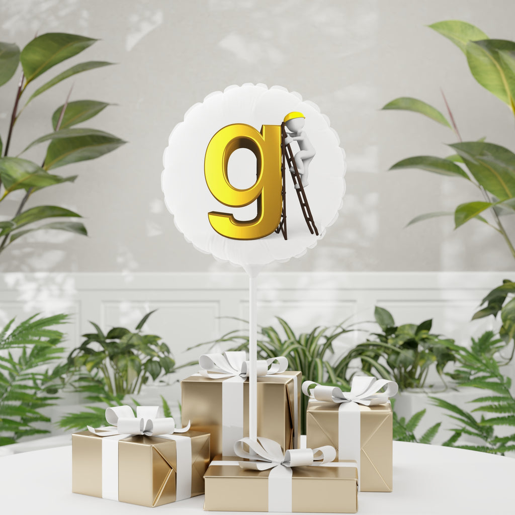 Gold Letter G Balloon 11" Round | Letter G Foil Balloon