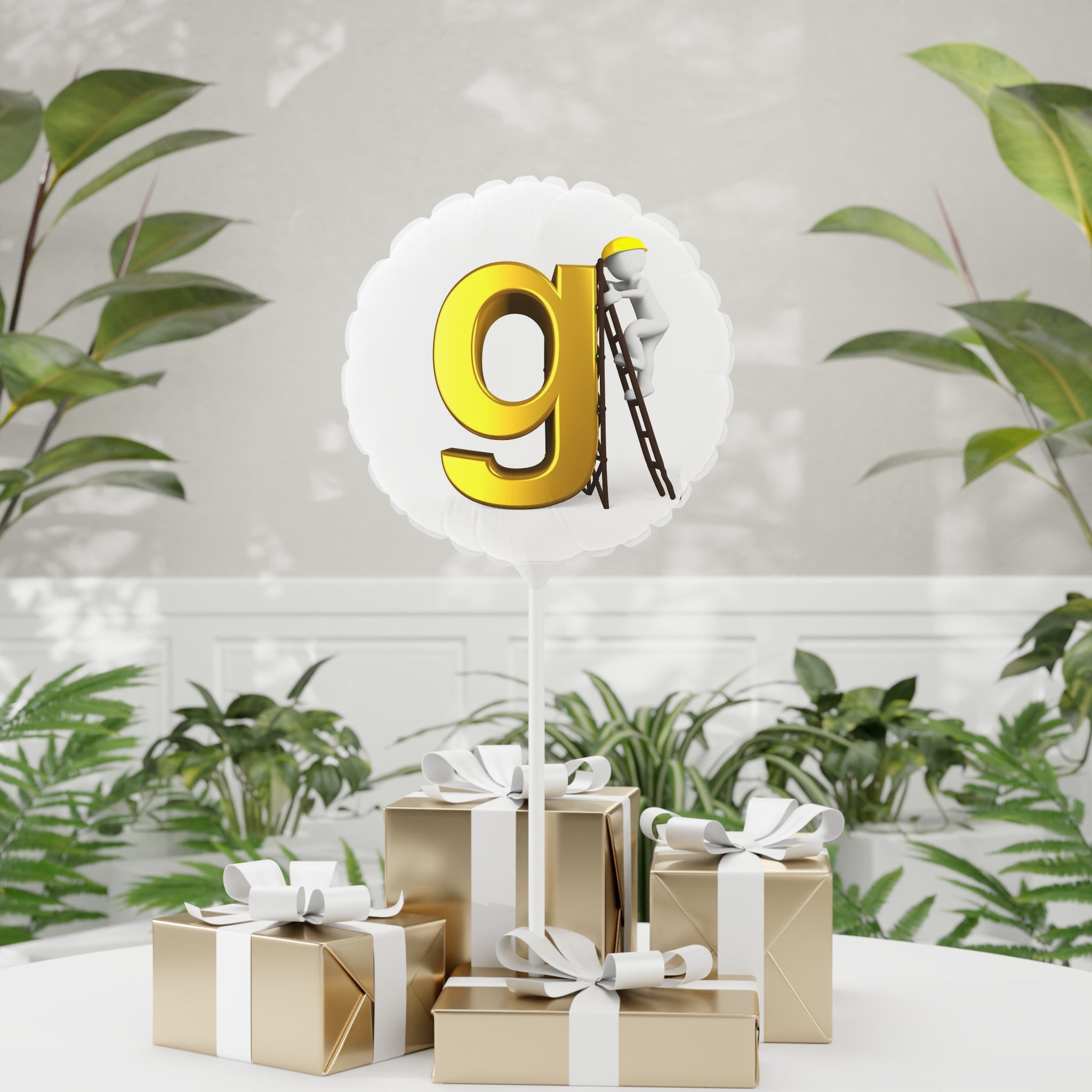 Gold Letter G Balloon 11" Round | Letter G Foil Balloon