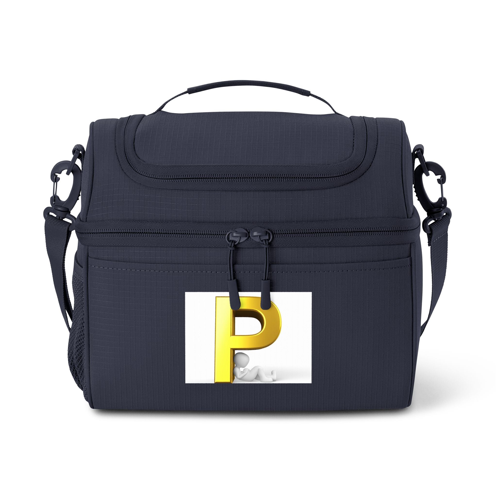 Gold Letter P Cooler Bag | Monogram Initial Insulated Lunch Tote