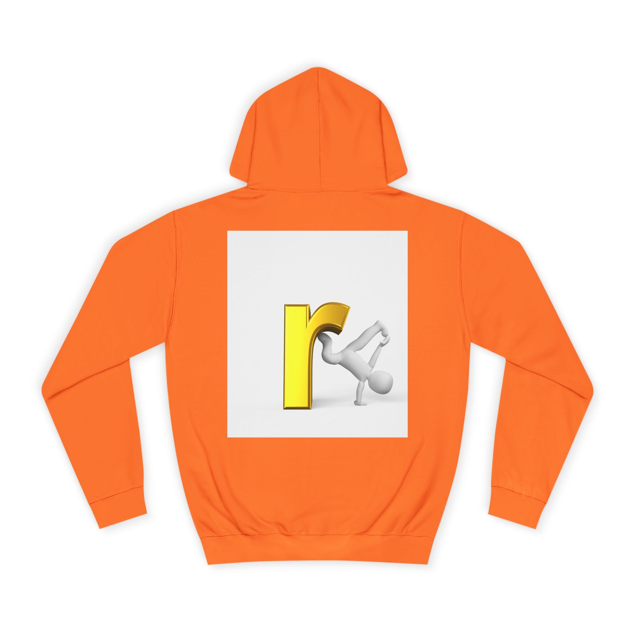 Yellow Letter R Character Hoodie | Playful Typographic Design