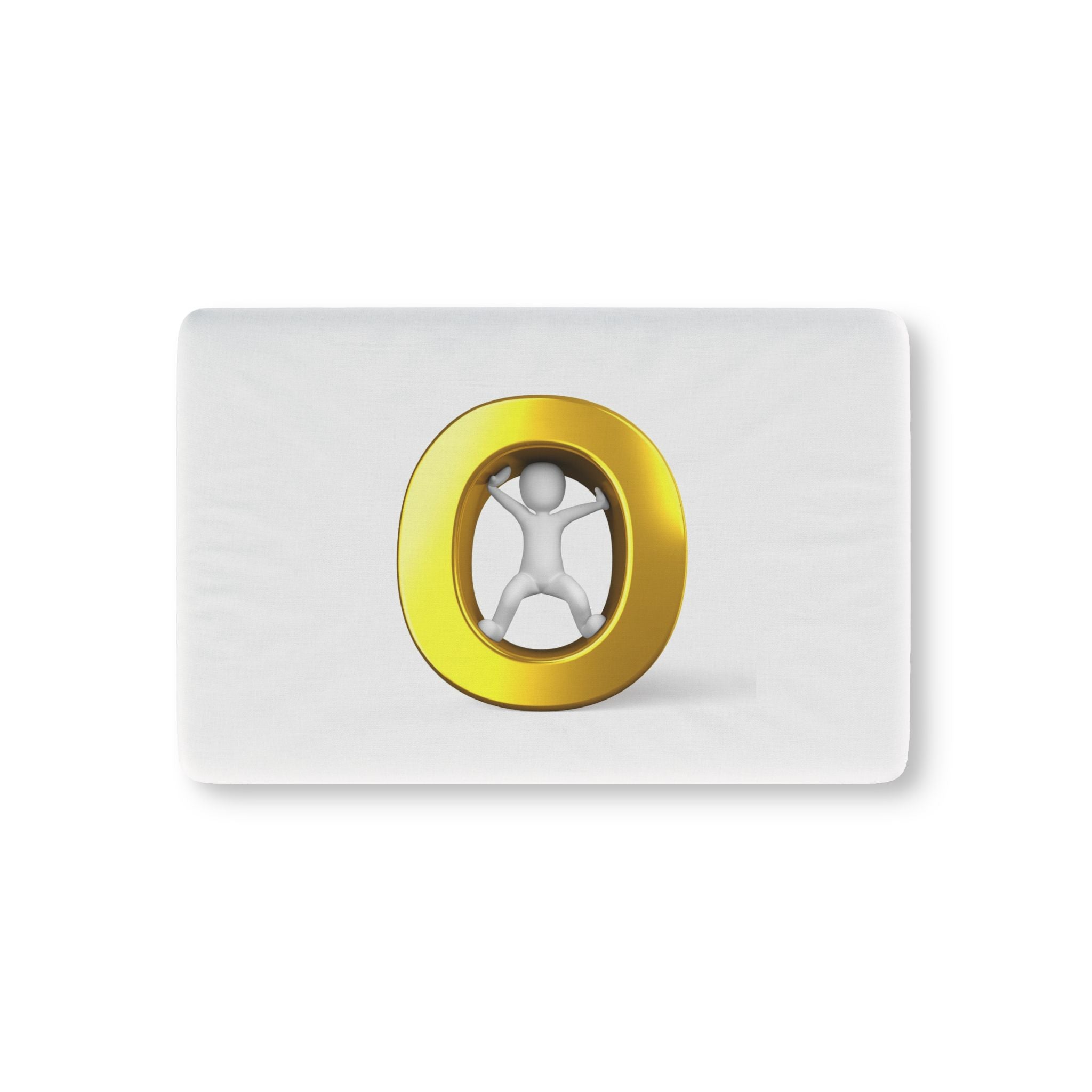 Gold Letter O with Figure Baby Fitted Crib Sheet | Minimal Nursery