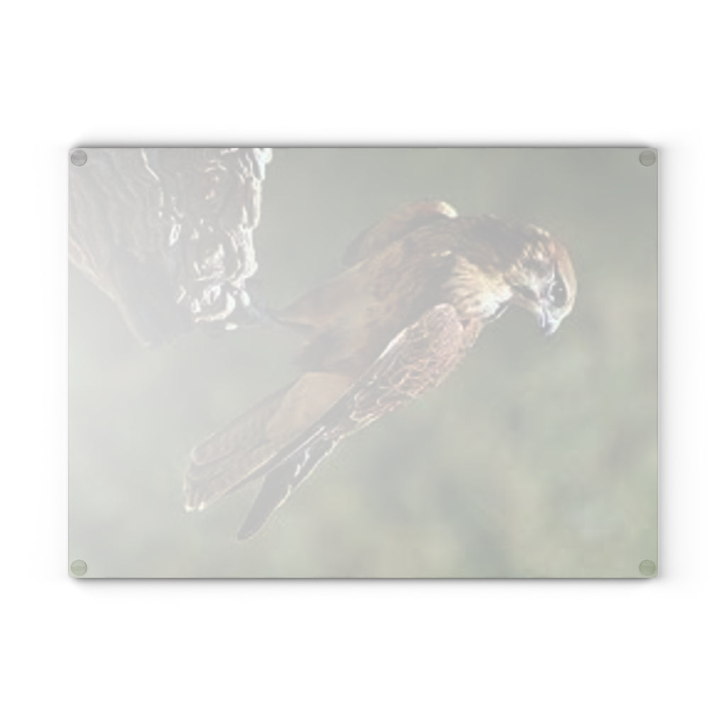 Kestrel Bird Glass Cutting Board | Wildlife Falconry Kitchen Decor
