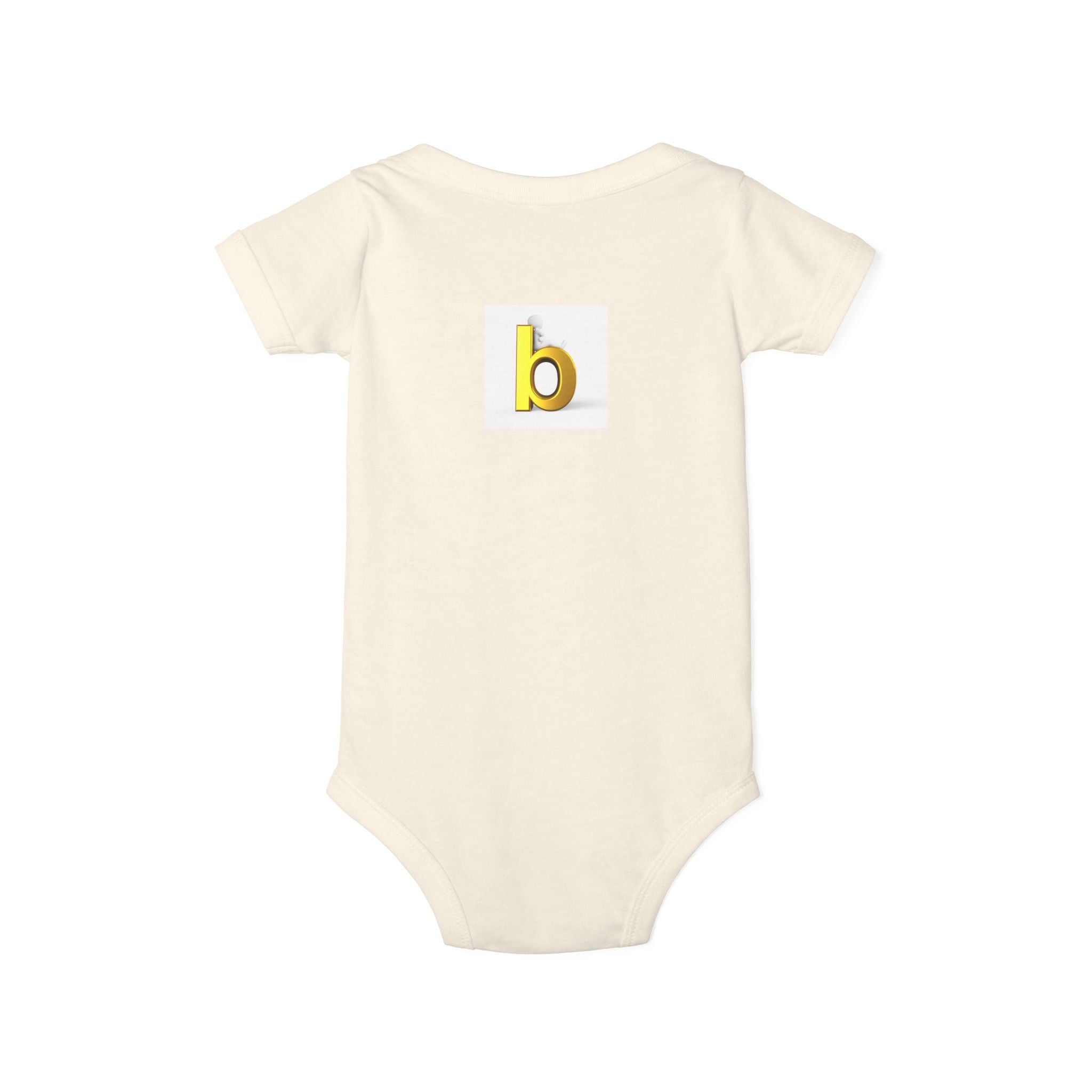 Yellow Lowercase b Infant Onesie | Baby Bodysuit