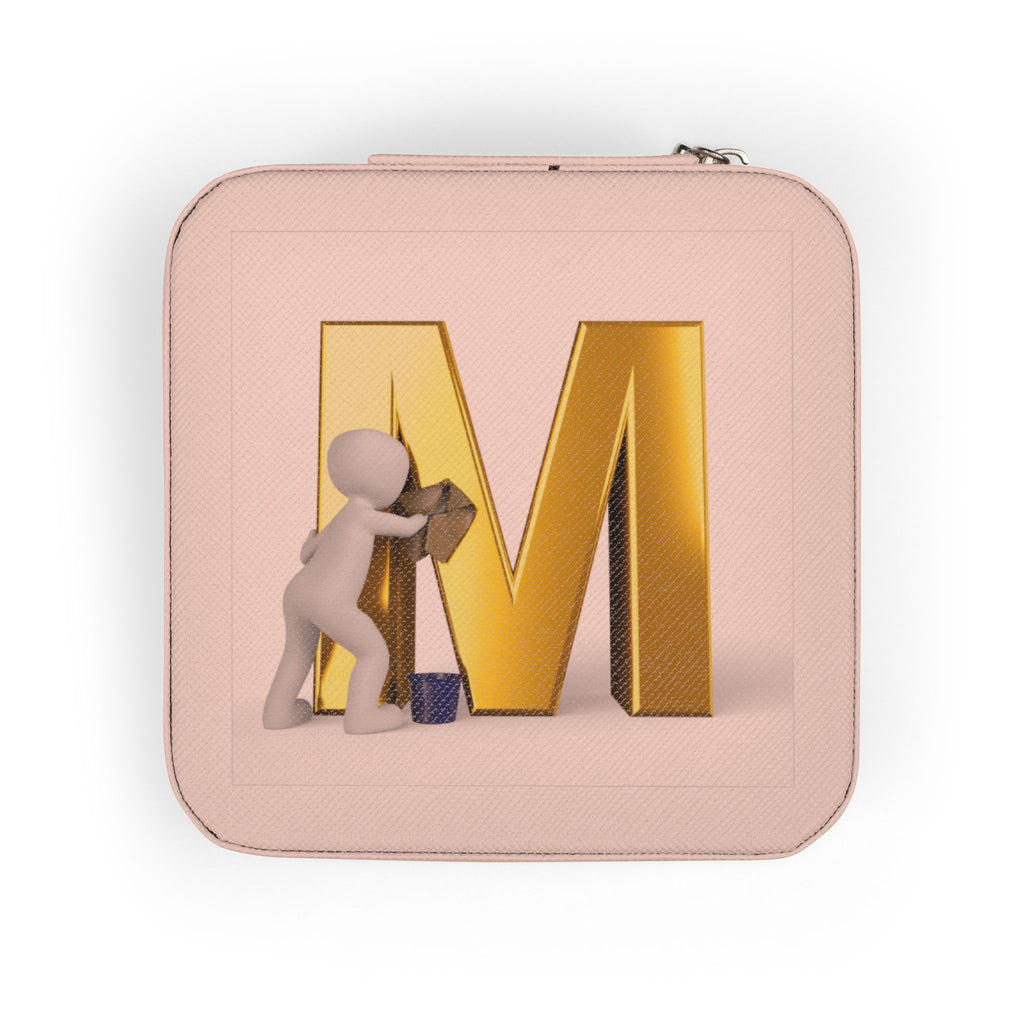 Monogram M Jewelry Travel Case | Compact Velvet Organizer | Portable Ring Earring Box