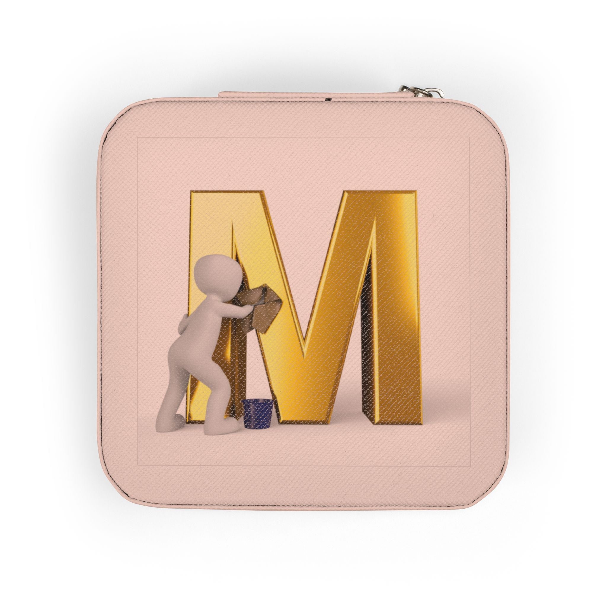 Monogram M Jewelry Travel Case | Compact Velvet Organizer | Portable Ring Earring Box