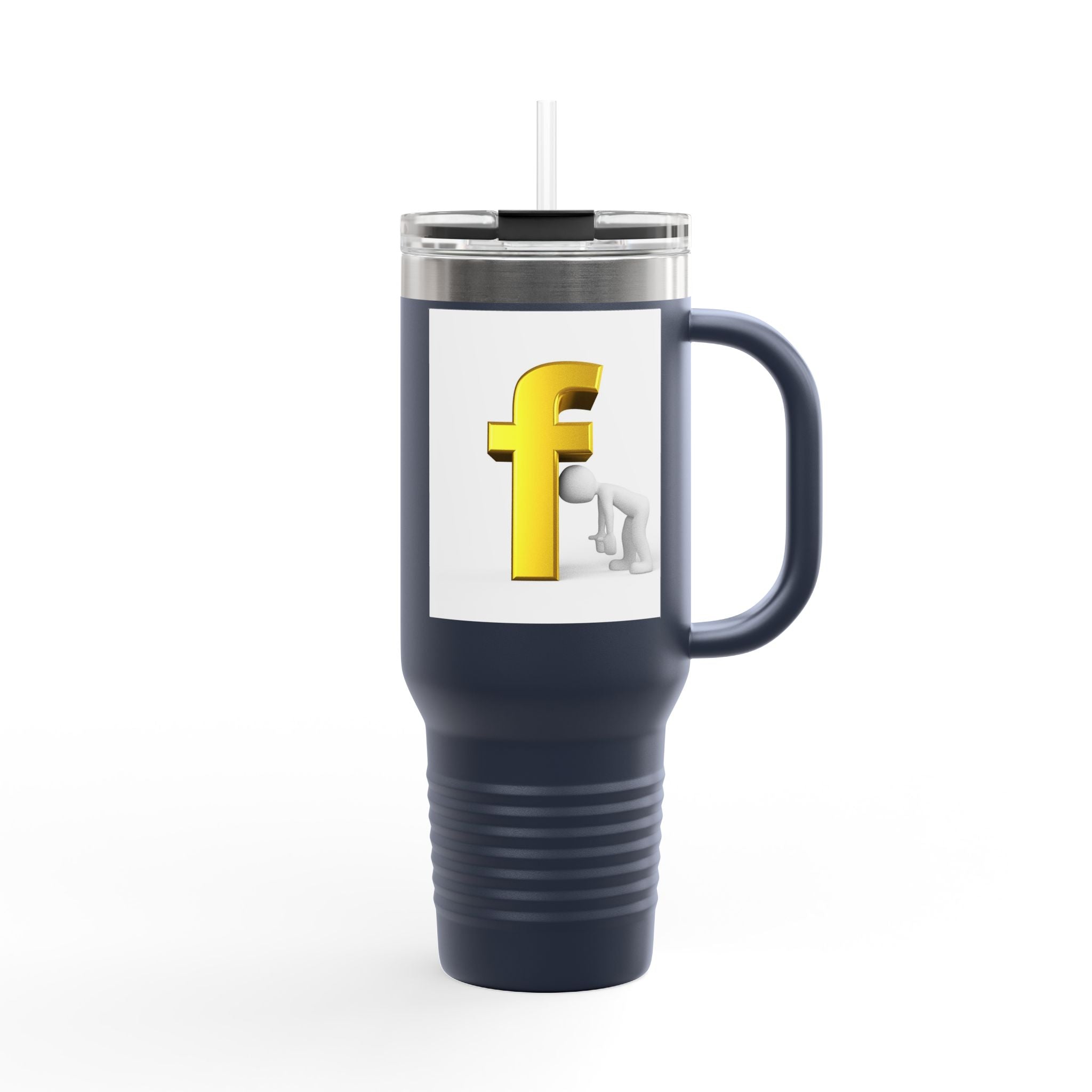 3D Letter F Graphic Travel Mug | 40oz Insulated Tumbler