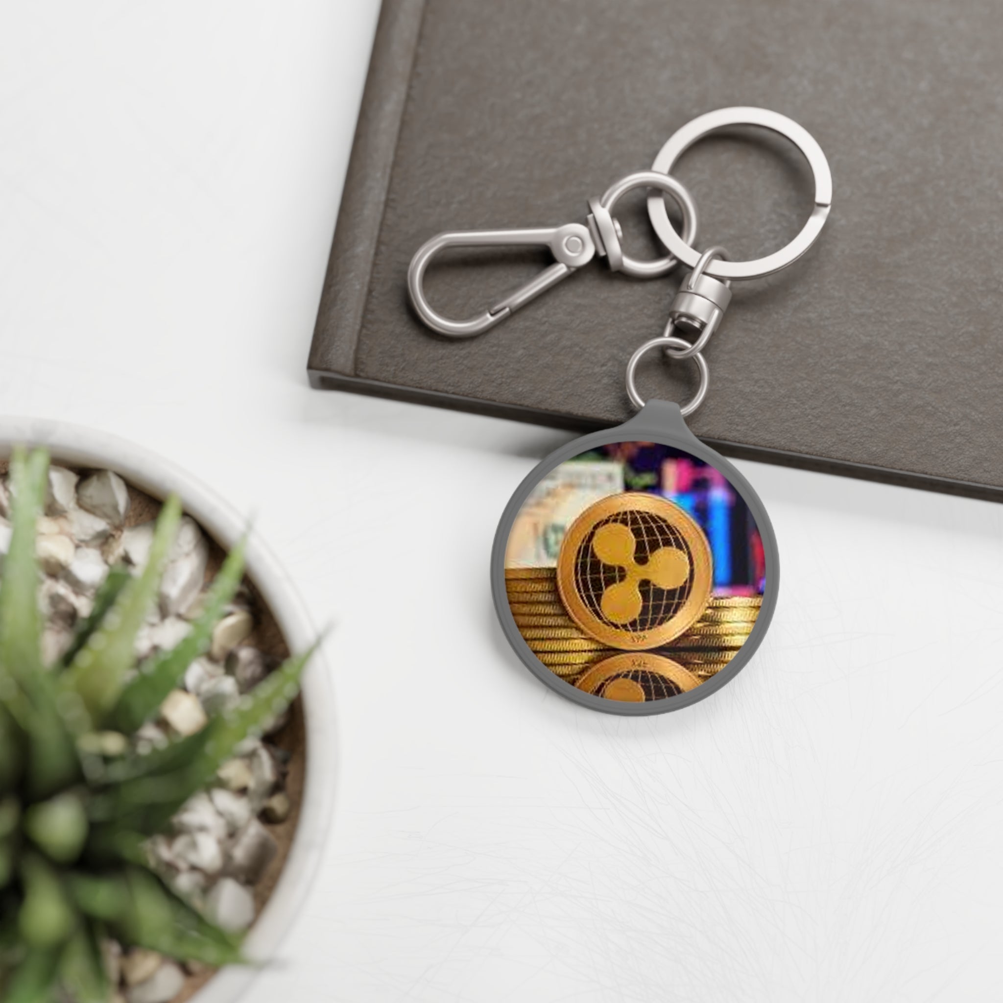 Ripple Crypto Coin Keyring Tag | XRP Cryptocurrency Keychain